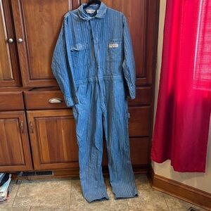 Vintage Big Mac Herringbone Coveralls Men’s 44 Tall Workwear Denim